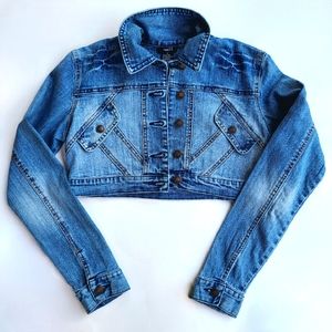 Rue21 Cropped Denim Jean Jacket Size M